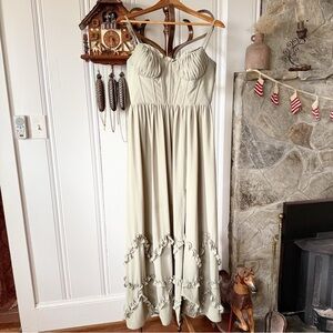 Green Corset Bridesmaid Dress